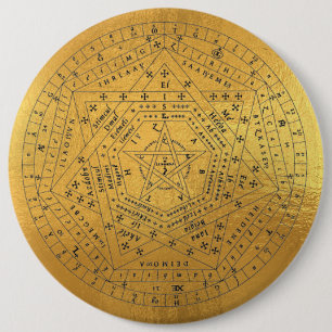 Sigillum Dei Seal of God Angelic John Dee Diagram 6 Cm Round Badge
