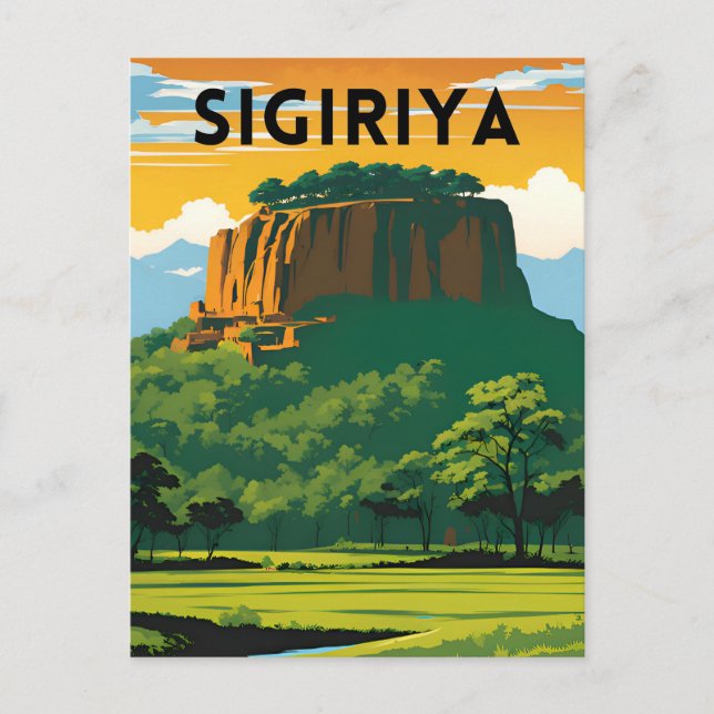 Sigiriya Minimal Travel Poster Postcard (Front)