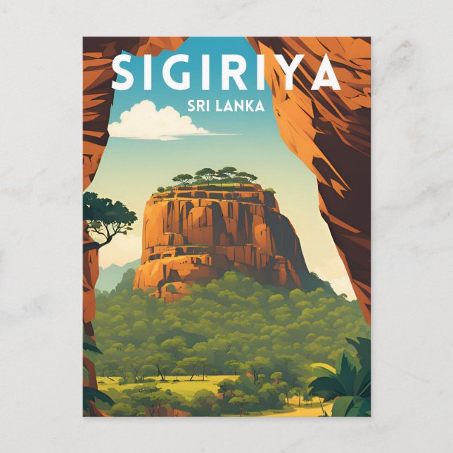 Sigiriya Traditional Travel Poster Postcard (Front)