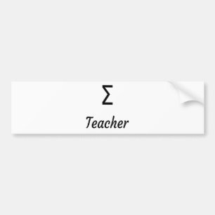 Sigma (Σ) Teacher - Greek teachers Bumper Sticker