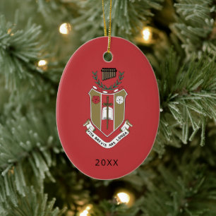Sigma Alpha Iota Music Fraternity Crest Ceramic Tree Decoration
