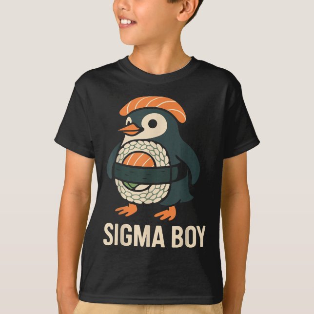 Sigma Boy Italian Brainrot Funny Meme Penguin  T-Shirt (Front)