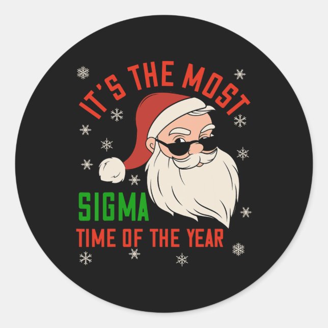 Sigma Christmas Sigma Santa Teenage Boys Funny Xma Classic Round Sticker (Front)