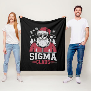 Sigma Claus Cool Santa Christmas Rizz Rizzler Meme Fleece Blanket