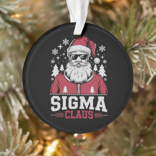 Sigma Claus Cool Santa Christmas Rizz Rizzler Meme Ornament (Tree)