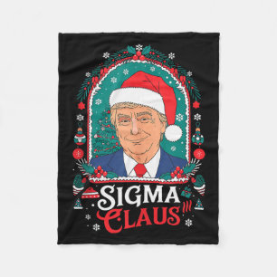 Sigma Claus Festive Political Humor Trump Santa Ha Fleece Blanket