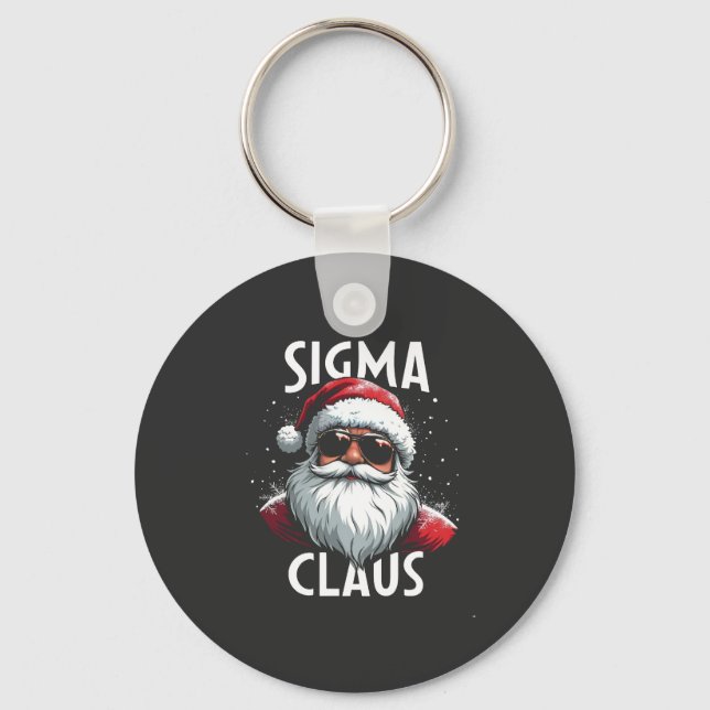 Sigma Claus Funny Gen Alpha Middle School Christma Key Ring (Front)