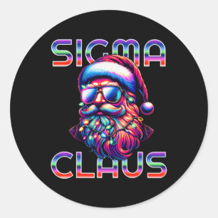 Sigma Claus Funny Santa Christmas Meme Teens Boys  Classic Round Sticker