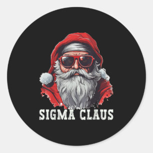 Sigma Claus Santa Funny Christmas Rizz Meme Xmas _ Classic Round Sticker