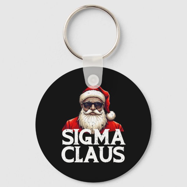 Sigma Claus Santa Funny Christmas Rizz The Rizzler Key Ring (Front)