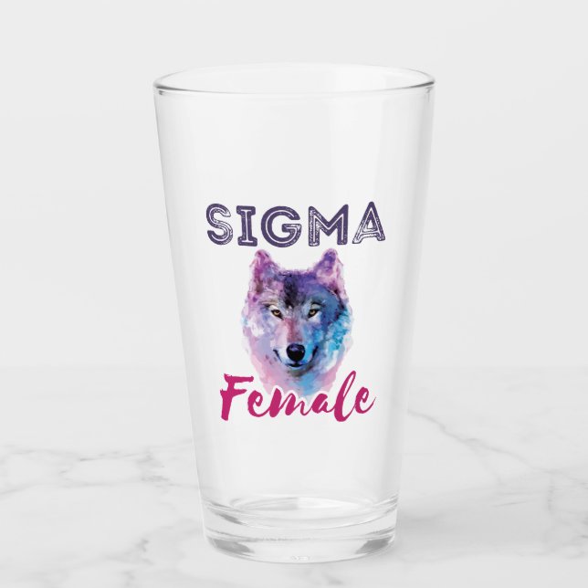 Sigma Female Wolf Lone Loner Meme Glass (Front)