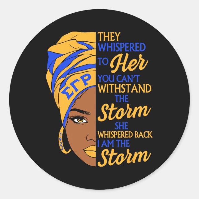 Sigma Gamma Rho Sorority Black History Month Women Classic Round Sticker (Front)