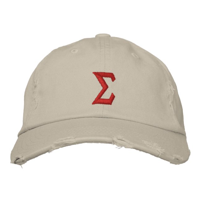sigma/Greek alpha/diy colour Embroidered Hat (Front)