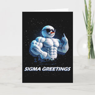 Sigma Greetings Bruh Snowman Rizz Merry Christmas  Card
