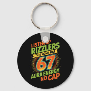 Sigma Has 67 Aura Number 67th Aura Farming Ice Cre Key Ring