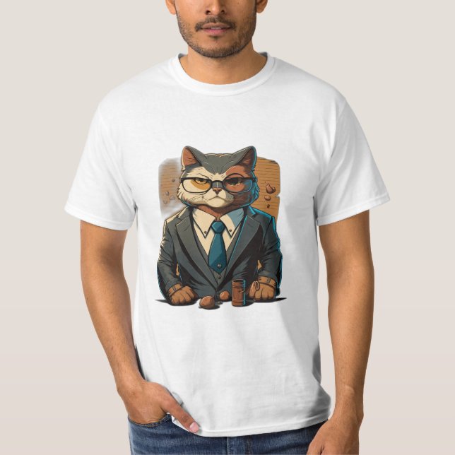 Sigma Lawyer Cat White T-Shirt (Front)
