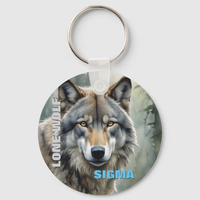 Sigma Male Lone Wolf Key Ring (Front)