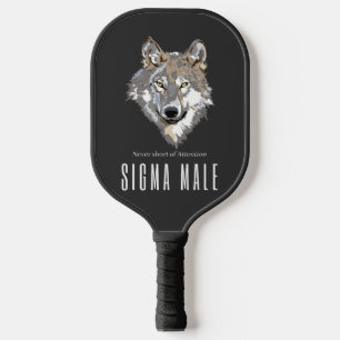 Sigma Male Lone Wolf Loner Meme Pickleball Paddle