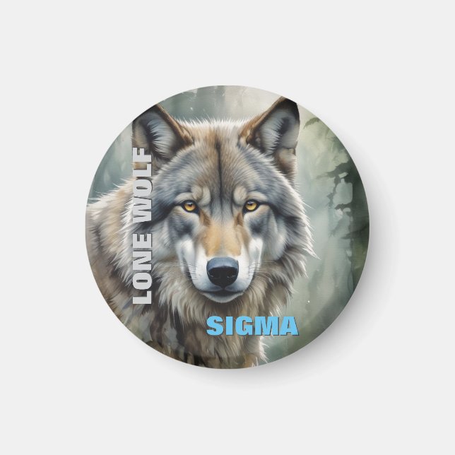 Sigma Male Lone Wolf Magnet (Front)