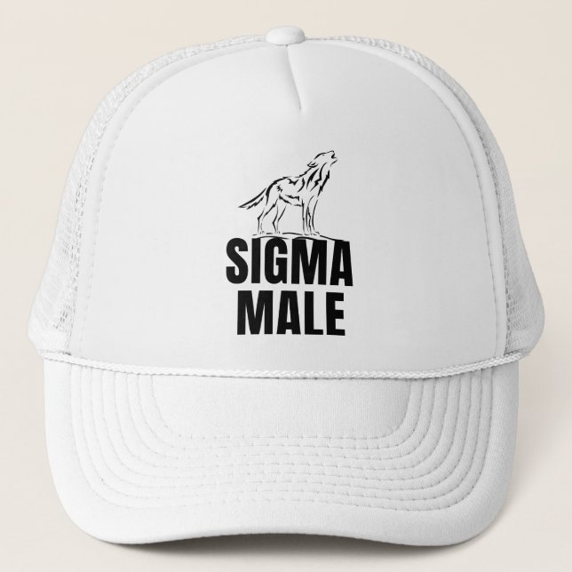 Sigma Male  Lone Wolf   Trucker Hat (Front)