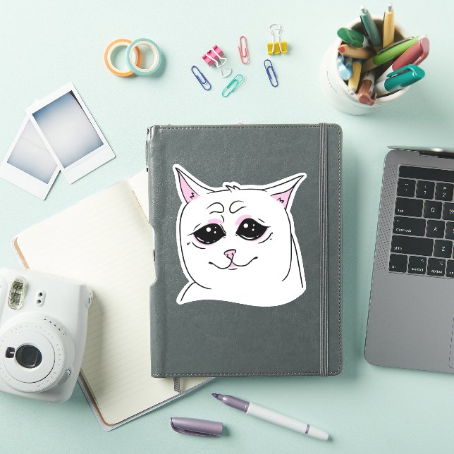 SIGMA SAD WHITE CAT FACE ANIMAL  (iPad Cover)