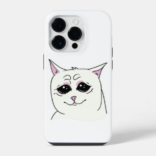 SIGMA SAD WHITE CAT FACE ANIMAL iPhone 14 PRO CASE