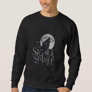 Sigma Spirit Wolf Howling at Full Moon Mystical Si Sweatshirt