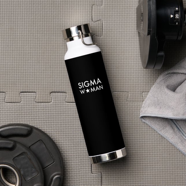 Sigma Woman Mindset Statement Black Water Bottle (Gym (Rotated))