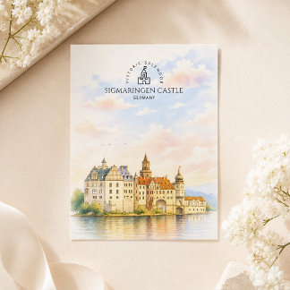 Sigmaringen Castle Germany | Watercolor Landmark Postcard