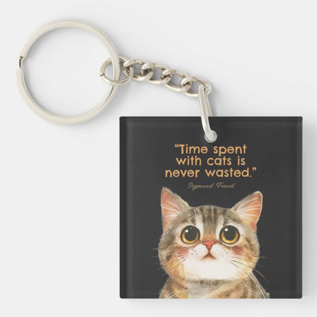 Sigmund Freud Cat Quote Acrylic Key Ring (Front)