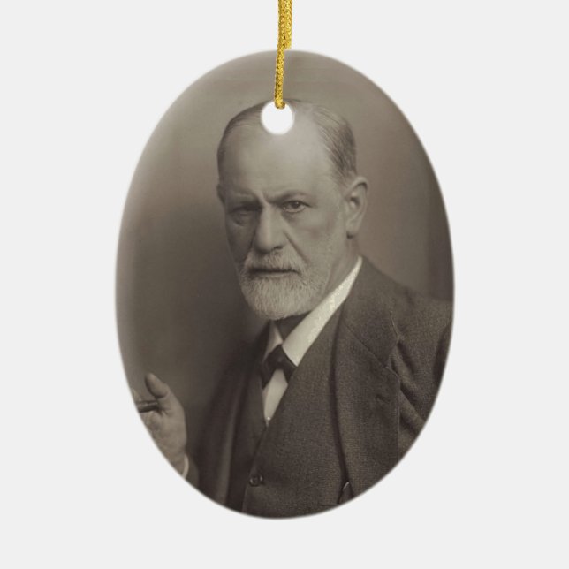 Sigmund Freud Ceramic Tree Decoration (Front)