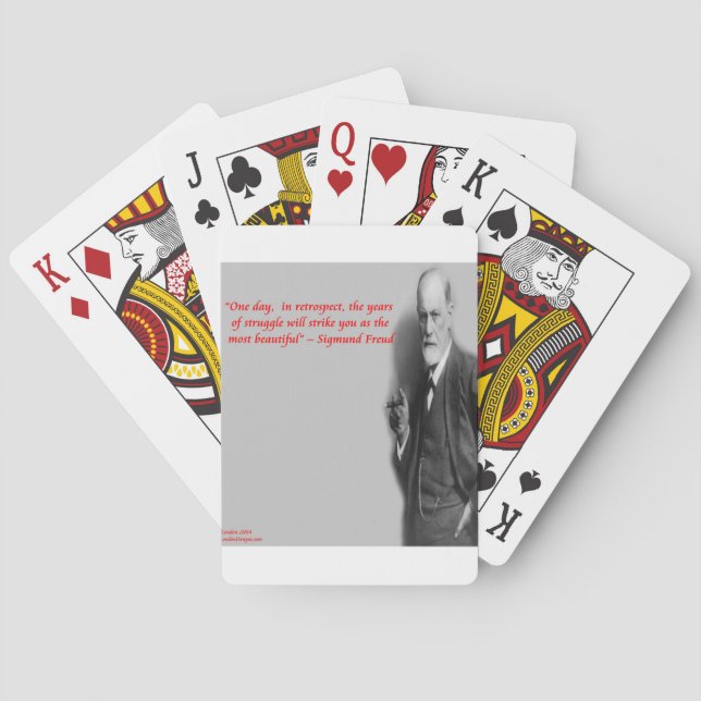 Sigmund Freud Famous "Struggle" Quote Playing Cards (Back)