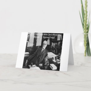 Sigmund Freud In His Office & Funny Cat Quote Card
