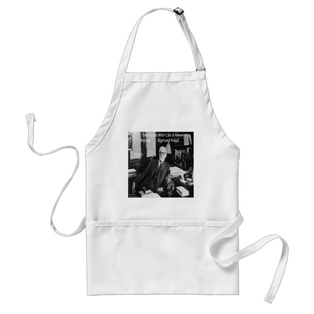 Sigmund Freud In His Office & Funny Cat Quote Standard Apron (Front)