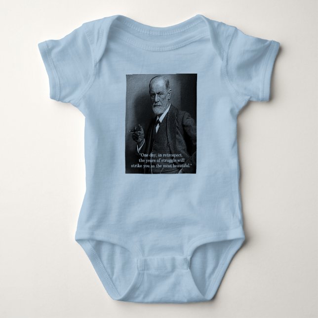Sigmund Freud "One Day.." baby grow -choose color Bodysuit (Front)