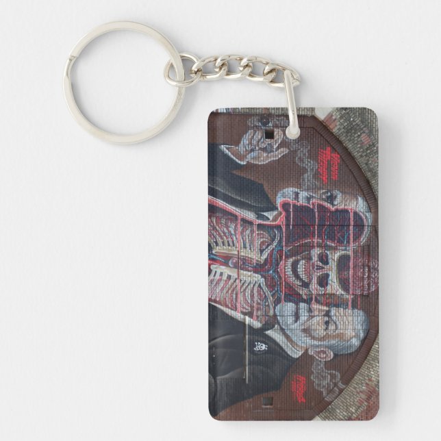 Sigmund Freud Street Art Key Ring (Front)