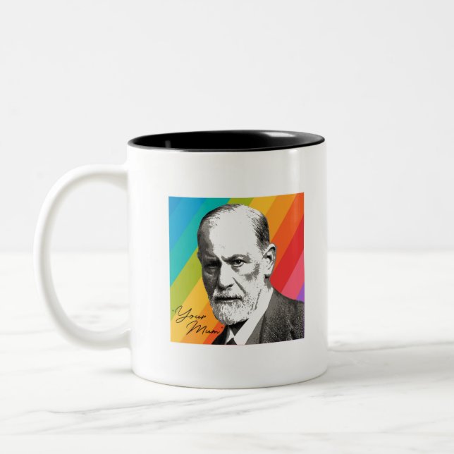 Sigmund Freud - Your Mum Two-Tone Coffee Mug (Left)