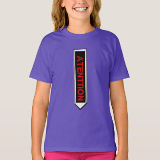 Sign attention basic purple tshirt