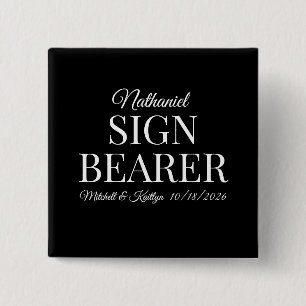 Sign Bearer Wedding 15 Cm Square Badge