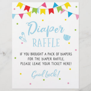 SIGN Diaper Raffle Baby Shower party Game