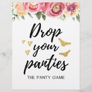 SIGN Drop your panties game, Bridal Shower