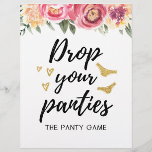 SIGN Drop your panties game, Bridal Shower