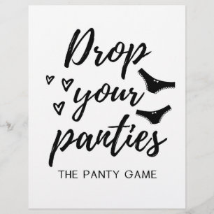 SIGN Drop your panties game, Bridal Shower