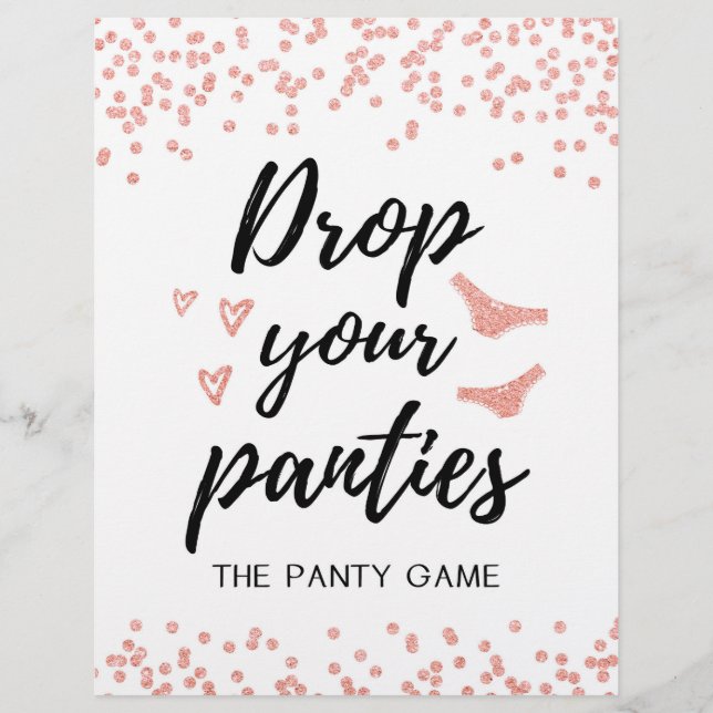 SIGN Drop your panties game, Bridal Shower (Front)