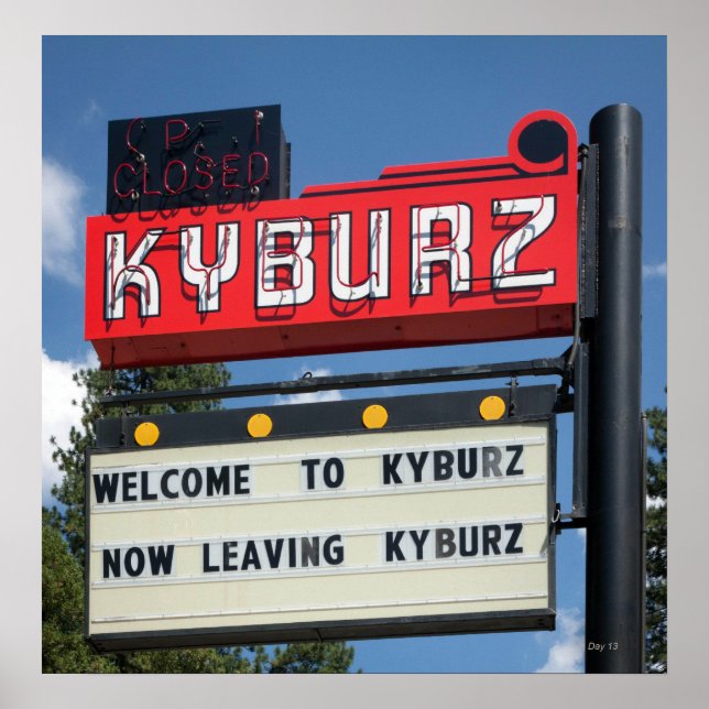 Sign for Kyburz, California (Front)