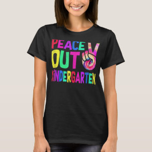 Sign Hand Peace Out Kindergarten Tie Dye Fun Gradu T-Shirt
