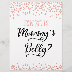 SIGN How big is Mummy's Belly? Baby Shower Game