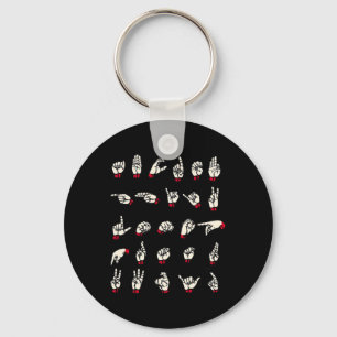 Sign Language - Alphabet A to Z ASL Deaf Awarenes Key Ring