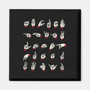 Sign Language  - Alphabet A to Z ASL Deaf Awarenes Magnet
