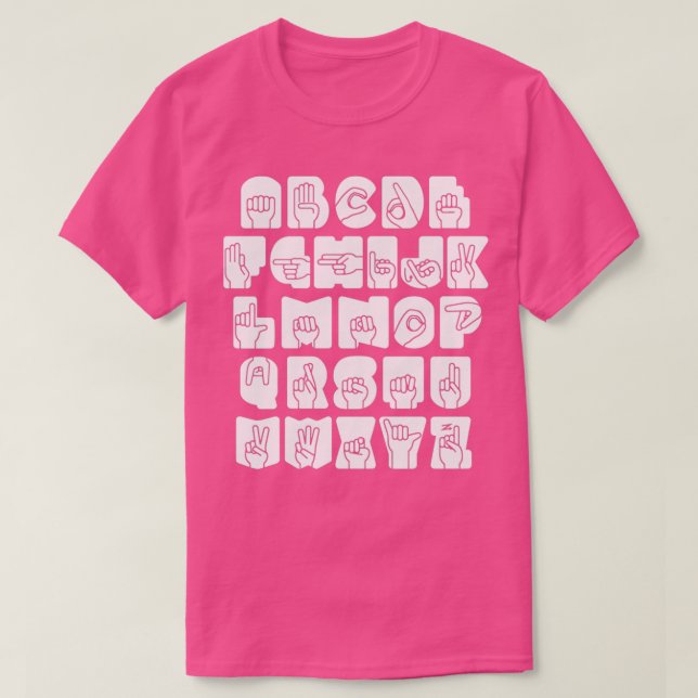 Sign Language Alphabet ASL 1 T-Shirt (Design Front)